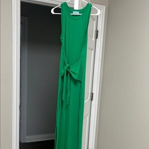 Michael Stars Emerald Green Tie-Front Maxi Dress